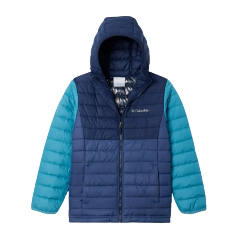 Powder Lite Boys Hooded Jacket in Dark Mountain Navy